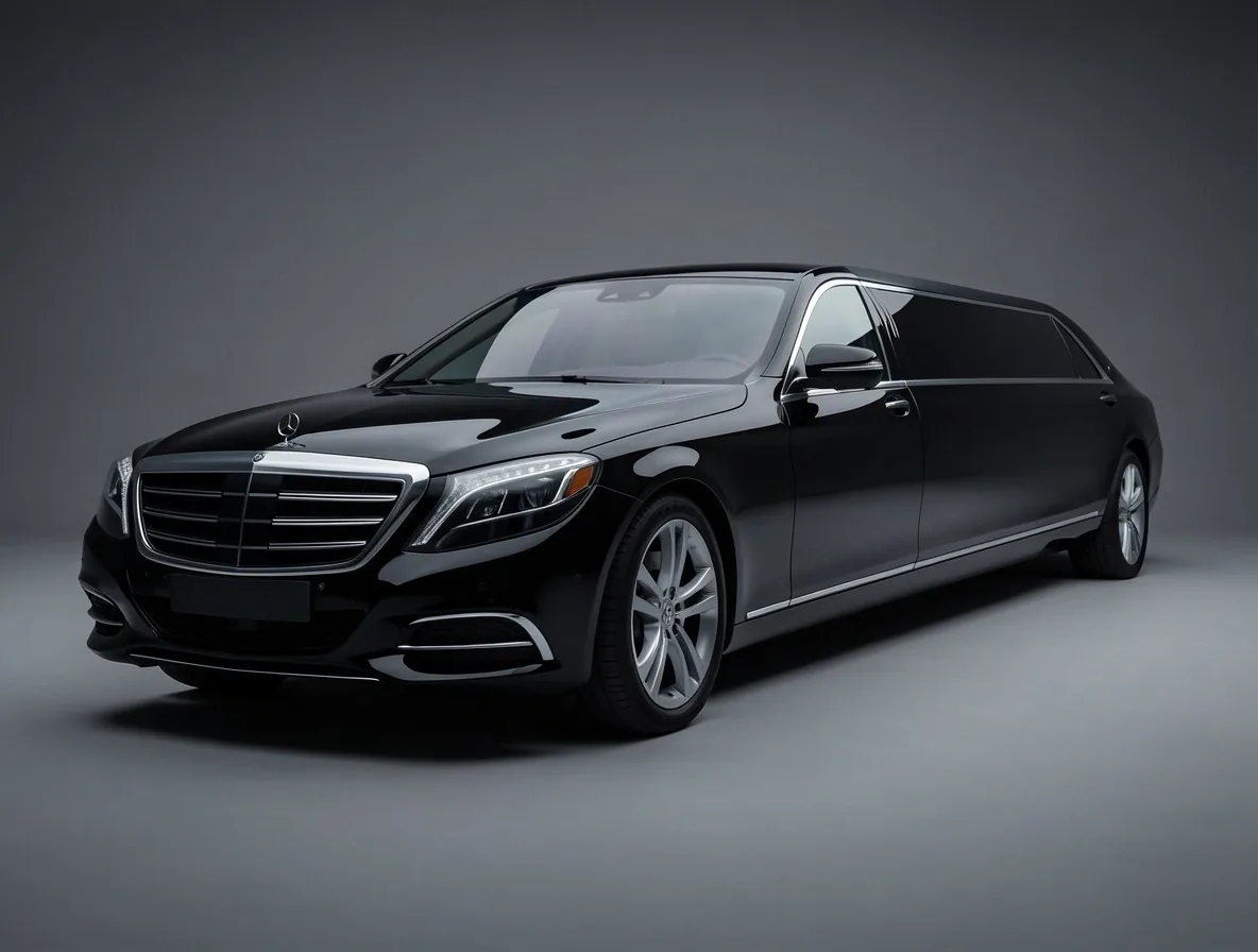 Black premium limousine — studio shot