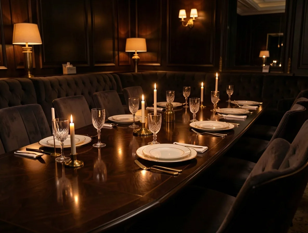 A space set up for a private event in the Casino Lounge